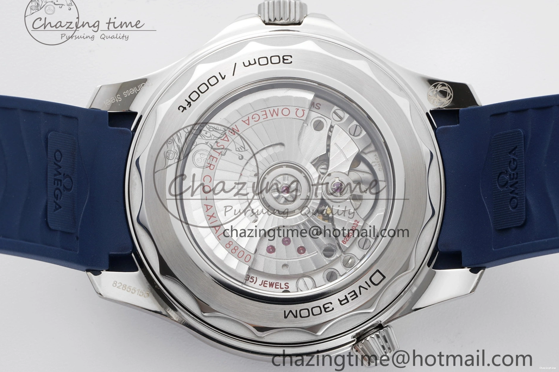 0328 Fashionable Seamaster Diver 300M ZF 1:1 Best Edition Blue Ceramic Blue Dial on Blue Rubber Strap A 7822